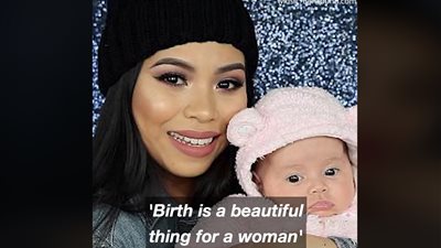 امرأة تضع 14 منتج مكياج أثناء ولادتها (فيديو)