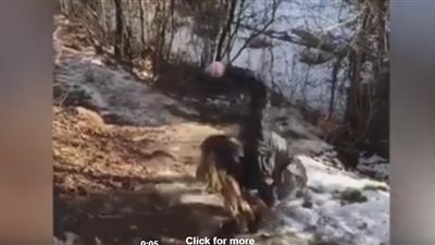 بالفيديو.. فتاة تتعرض لسقطة مروعة أثناء سيرها على الجليد