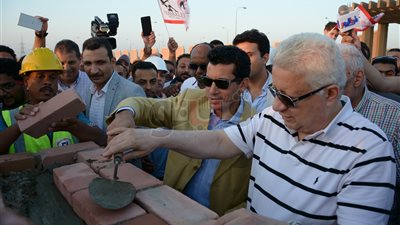 أشرف صبحي ومرتضى منصور يضعان حجر أساس «زمالك 6 أكتوبر»