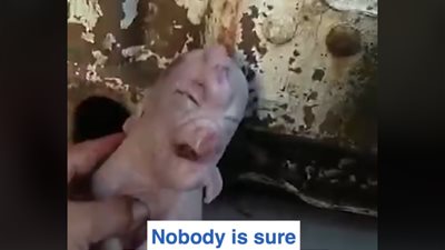 ولادة خنزير بوجه بشري في الصين (فيديو)