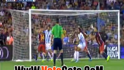 بالفيديو.. الحكم يلغي هدف التقدم لبرشلونة أمام ملقا