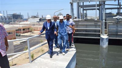 بدء التشغيل التجريبي لمحطة معالجة الصرف الصحي بجنوب بورسعيد (صور)