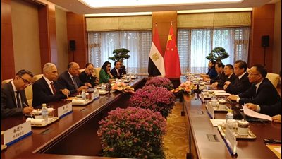 وزير الخارجية يعقد جلسة مباحثات مع نظيره الصيني في بكين (صور)