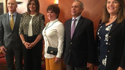 وزيرة الهجرة تشهد حفل عرض مشروعات طلبة الأكاديمية العربية (صور)