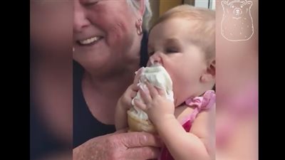 بالفيديو.. 30 مليون مشاهدة لرد فعل طفلة تتناول الآيس كريم