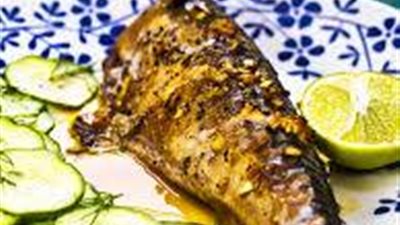 ماكريل مشوى بالخضار من بسمة السباعى