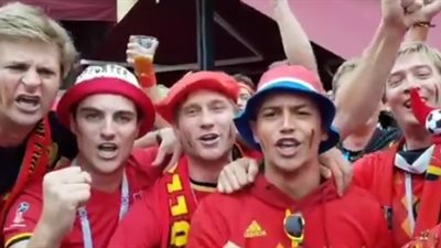 جمهور بلجيكا يردد الأغاني في شوارع بطرسبرج قبل موقعة فرنسا (فيديو)