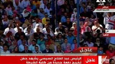 بالفيديو.. لحظة وصول السيسي إلى أكاديمية الشرطة