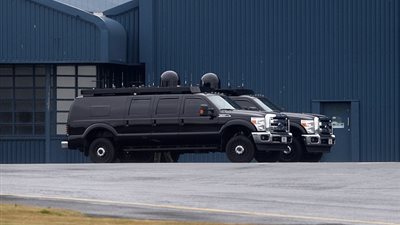 ترامب يتحصن بـ«الوحش» في بريطانيا (صور)