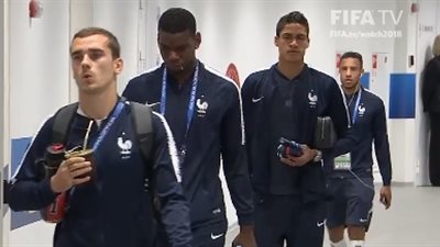 وصول منتخبي فرنسا وكرواتيا لملعب نهائي المونديال (فيديو)