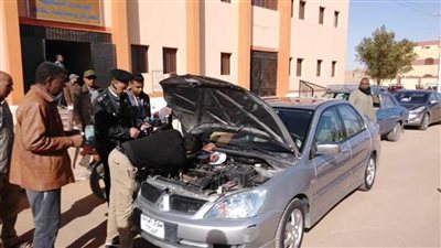 الوادي الجديد تفحص ١١٦ مركبة خلال قافلتين مروريتين ببلاط وباريس