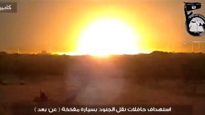 «بيت المقدس» تنشر فيديو لحظة تفجير حافلة جنود العريش