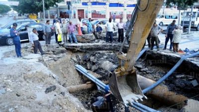 انفجار ماسورتين مياه في أبو تلات وبحري بـ