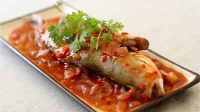 ماكريل مشوي مع الصوص الحار من مطبخ بسمة السباعي