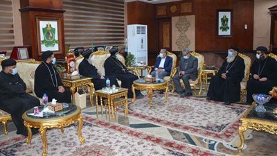 محافظ المنيا يستقبل وفدا من إيبراشيتي شرق النيل وأبوقرقاص