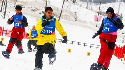 لأول مرة بالمنطقة.. الجري على الجليد فى دورة أساسية للأولمبياد الخاص