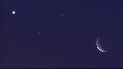 القمر يقترن بالمشترى فجر الغد
