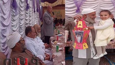 فانوس رمضان هدية الطلاب لمدير مدرسة بلغ سن التقاعد في بني سويف | صور