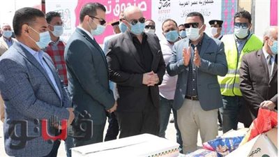 تضم 10 آلاف كرتونة رمضانية.. محافظ بني سويف يستقبل قافلة 