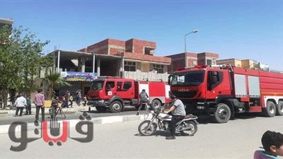 حريق في مخبز بالعاشر من رمضان والحماية المدنية تدفع بسيارات إطفاء |صور