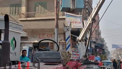 إعادة صيانة أعمدة الإنارة ورفع تراكمات القمامة بمركز فاقوس