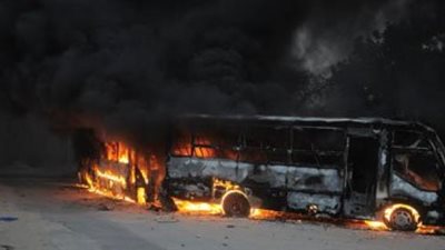 نقل 9 جثث من ضحايا حادث الصحراوي لمستشفي بني سويف