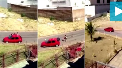 بالفيديو.. أم تخاطر بحياتها لإنقاذ طفلها