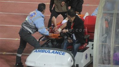 إصابة سعد سمير في لقاء الأهلي وبلاتينيوم (صور)