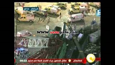 بالفيديو..آثار حادثة سقوط رافعة الحرم المكي