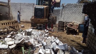حملة لإزالة التعديات على أراضى أملاك الدولة بالزينية بالأقصر