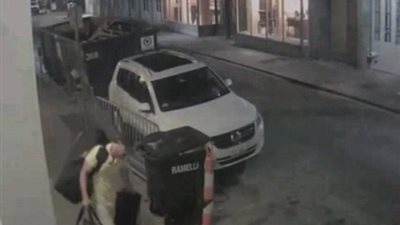 بالفيديو والصور.. لص يسرق ثلاث حقائب من سيارة