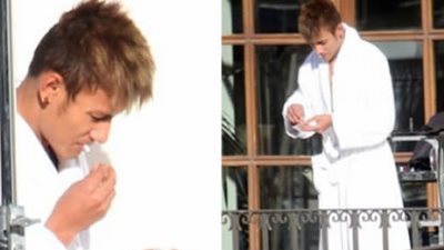 بالصور.. «نيمار» برشلونة يدخن السجائر