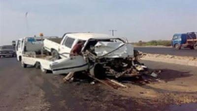 مصرع وإصابة 9 أشخاص في حادث تصادم 4 سيارات بالطريق الزراعى بقها