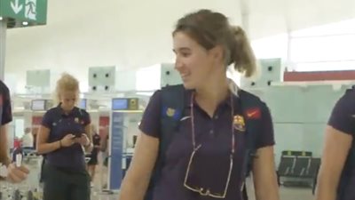 برشلونة يصل أمريكا للمشاركة في كأس الأبطال (فيديو)