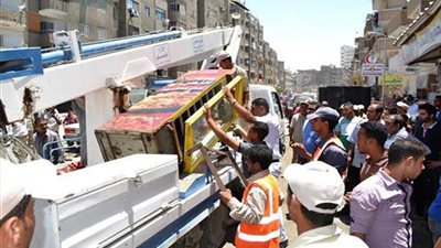 رفع الإشغالات ومتابعة حالة النظافة بمغاغة في المنيا