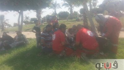 بالصور.. انتشار مكثف لقوات الأمن والهلال الأحمر بحديقة الفسطاط