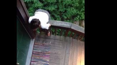 بالفيديو.. رد فعل فتاة حسناء اقتحم دب منزلها