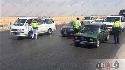 بالصور.. استمرار الحملات المرورية على الطرق رابع أيام العيد