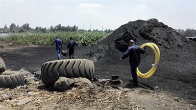 البيئة تحبط حرق 25 طنا من الكاوتشوك بالغربية