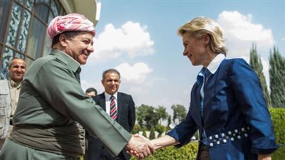 بالصور.. وزيرة الدفاع الألمانية تصل كردستان العراق