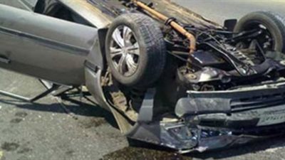 انقلاب سيارة أسفل كوبري صقر قريش يعطل الأوتوستراد (فيديو)