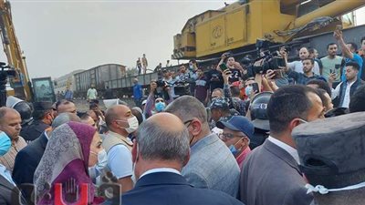 وصول وزيرة التضامن إلى موقع حادث قطار طوخ l صور