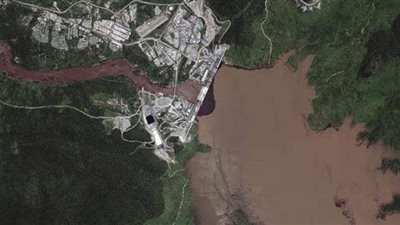 استعدادا للملء الثاني.. الأقمار الصناعية تظهر انخفاض المياه في بحيرة سد النهضة | فيديو