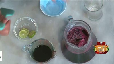 طرق تحضير ميكس عصير الكركديه مع الليمون والنعناع| فيديو