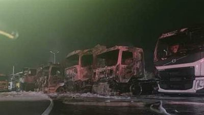 حريق هائل يلتهم عدداً من الشاحنات في حيفا | فيديو