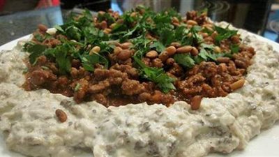 طريقة عمل سلطة بابا غنوج باللحمة المفرومة | فيديو