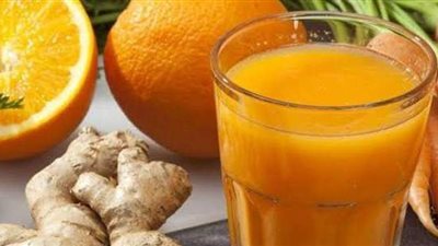 عصير البرتقال بالزنجبيل لذيذ ويقوي المناعة على الإفطار