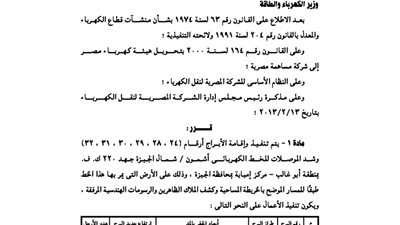 تنفيذ خط كهرباء 