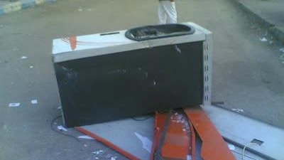 سرقة ماكينة الصرف الآلى ببنك الإسكندرية بالقنطرة غرب