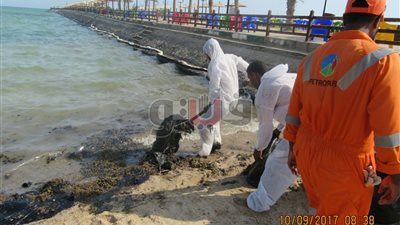 «البيئة»: استمرار أعمال مكافحة التلوث الزيتي بأبو جلاوة